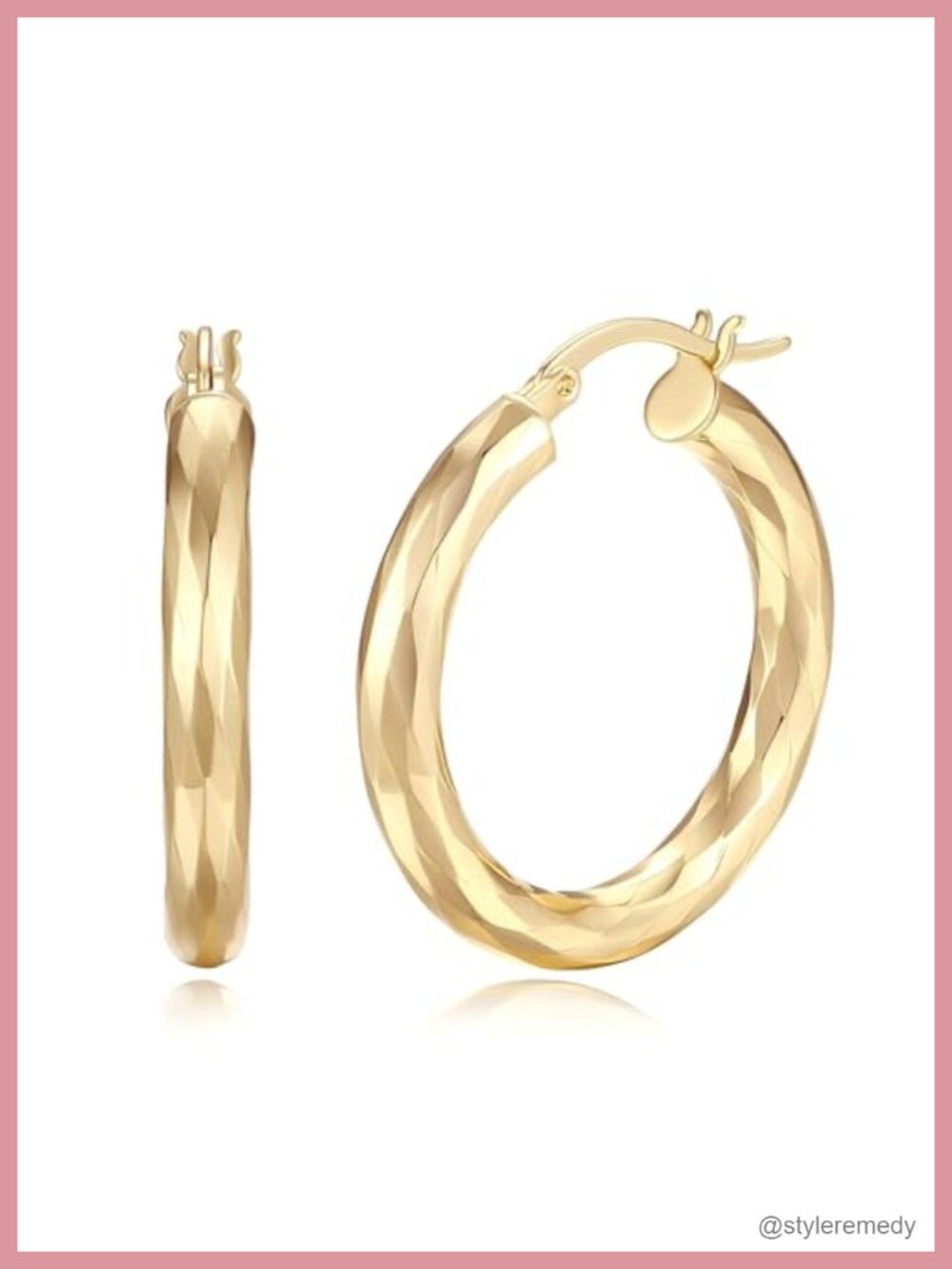 14K Gold Plated Hoop Earrings Lever Back Hypoallergenic Women's Jewelry Gift